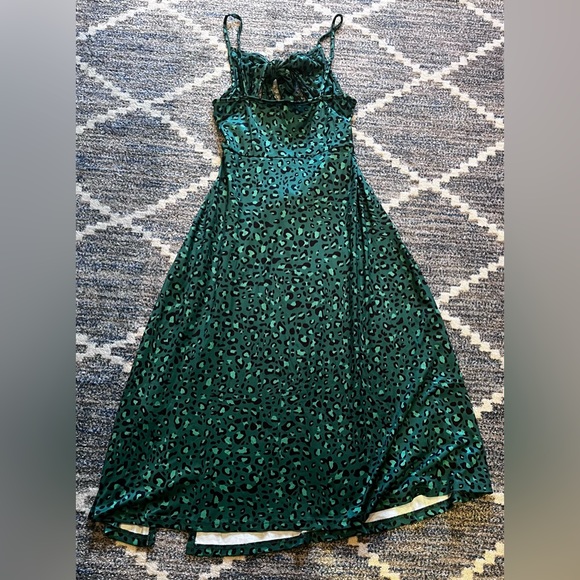 SHEIN VCAY Size L Tie Front Leopard High Split Cami Dress - Picture 7 of 8